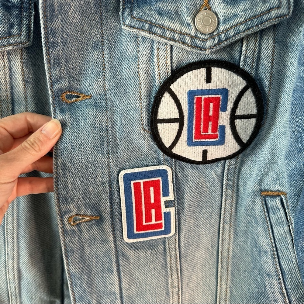 ZADIG & VOLTAIRE x NBA LA CLIPPERS Denim Button Down Denim Jacket SZ M - Picture 2 of 9